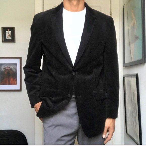Alfani Other - NEw Alfani Slim Velvet Cotton Blazer Jacket Black
